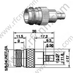 N Kobieta do QMA Female RF Adapter