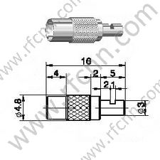 MCX Female Crimp Lodówka do złącza RG178 RF