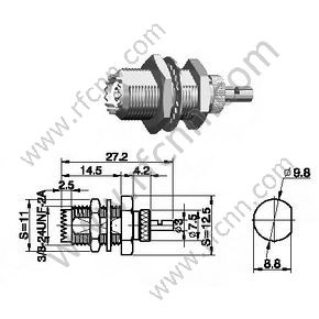 Mini UHF Kobieta dla złącza RG178 RF