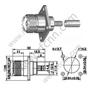 Kołnierz Krócicowy UHF dla złącza RG58 RF