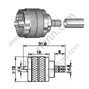 UHF Męski Crimp dla złącza RG58 RF