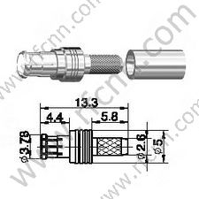 MCX Męski Crimp dla złącza RG174 RF