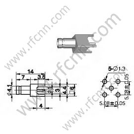 1.0 / 2.3 Kobieta prosto do złącza RF PCB