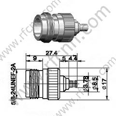 N Kobieta do MCX Male RF Adapter