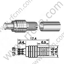 MCX Męski Crimp dla złącza RG58 RF