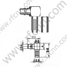 MMCX Male Crimp Light Kąt dla złącza RG174 RF