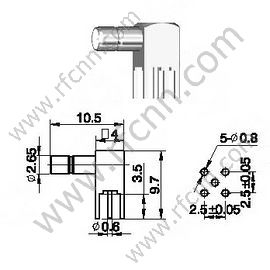 SSMB Kobieta kąt prawa do złącza RF PCB