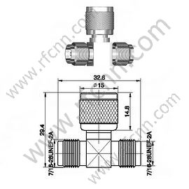 TNC T Dwa kobiety do jednego męskiego złącza RF