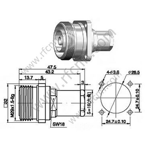 DIN 7/16 Kołnierz Female za 3/8 "Super Elastyczne złącze RF