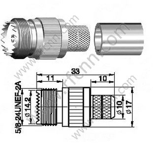 UHF Female Crimp dla złącza RG213 RF