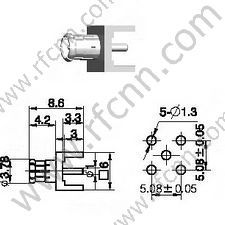 MCX Mężczyzna do złącza RF PCB