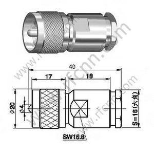 Zacisk męski UHF do złącza RG213 RF