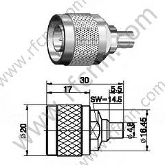 N samiec do adaptera RF MCX
