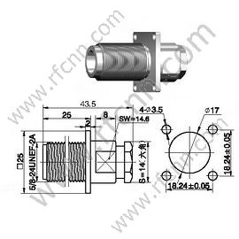 N Female Clamp Kołnierz złącze RG142,58 RF