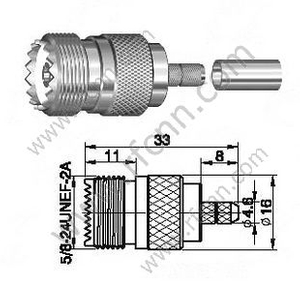 UHF Female Crimp na złącze RG142 RF