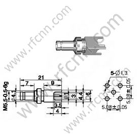 1.0 / 2.3 Kobieta prosto do złącza RF PCB