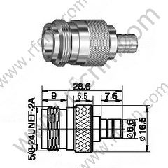 N Samica do SMB Female RF Adapter