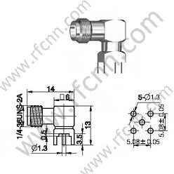 Kąt żeński SMA dla złącza PCB RF