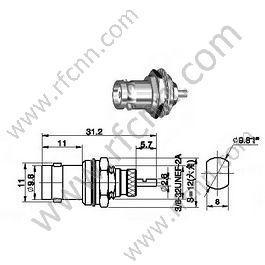 BNC Crimp Female Panel Mount dla złącza RG178 RF