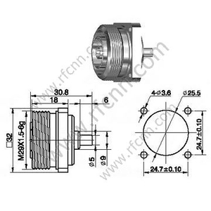 DIN 7/16 Kobieta dla RG402 Semi sztywne złącze kabla RF
