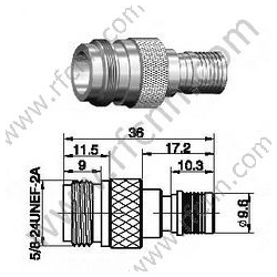 N Kobieta do QMA Male RF Adapter