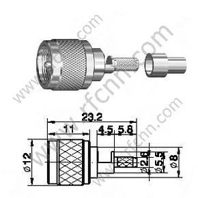 MINI UHF MALE DO Złącza RG174 RF