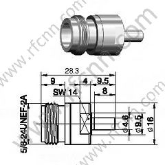 N Samica do SSMB Female RF Adapter