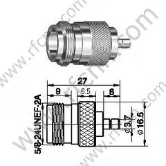 N Samica do SMB Male RF Adapter