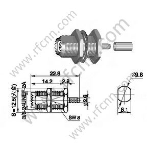 MINI UHF Kobieta dla złącza RG174 RF