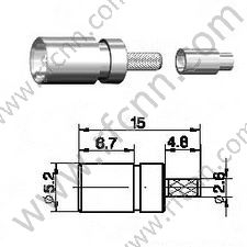 MCX Female Crimp dla złącza RG178 RF